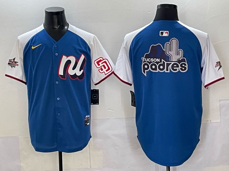 Men San Diego Padres Blank Blue white All star 2025 Nike MLB Jersey style 02->san diego padres->MLB Jersey